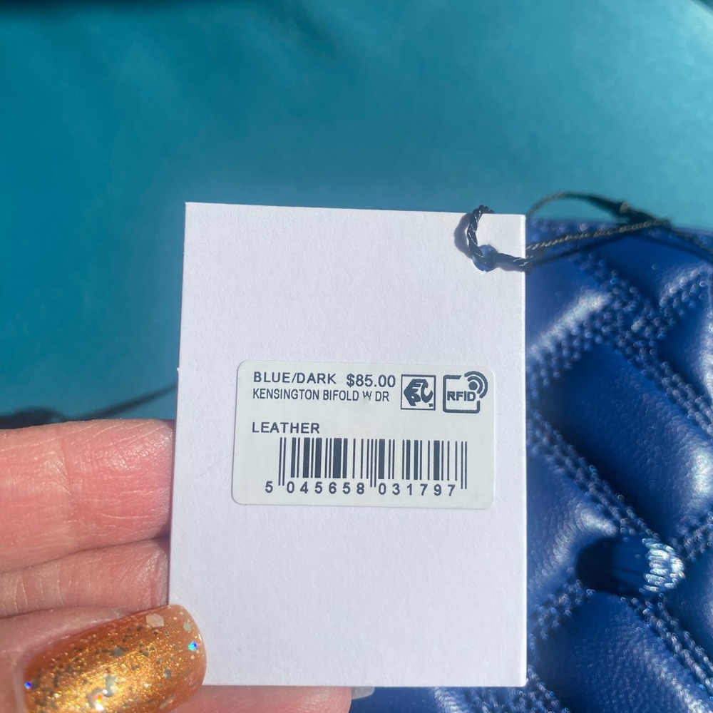 Kurt Geiger London Vibrant Blue Quilted Wallet  NWT - Picture 4 of 5